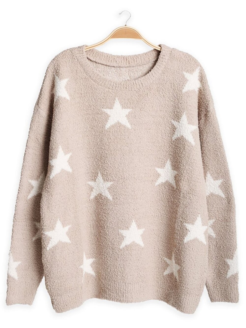 Star Pattern Crew Neck Sweater